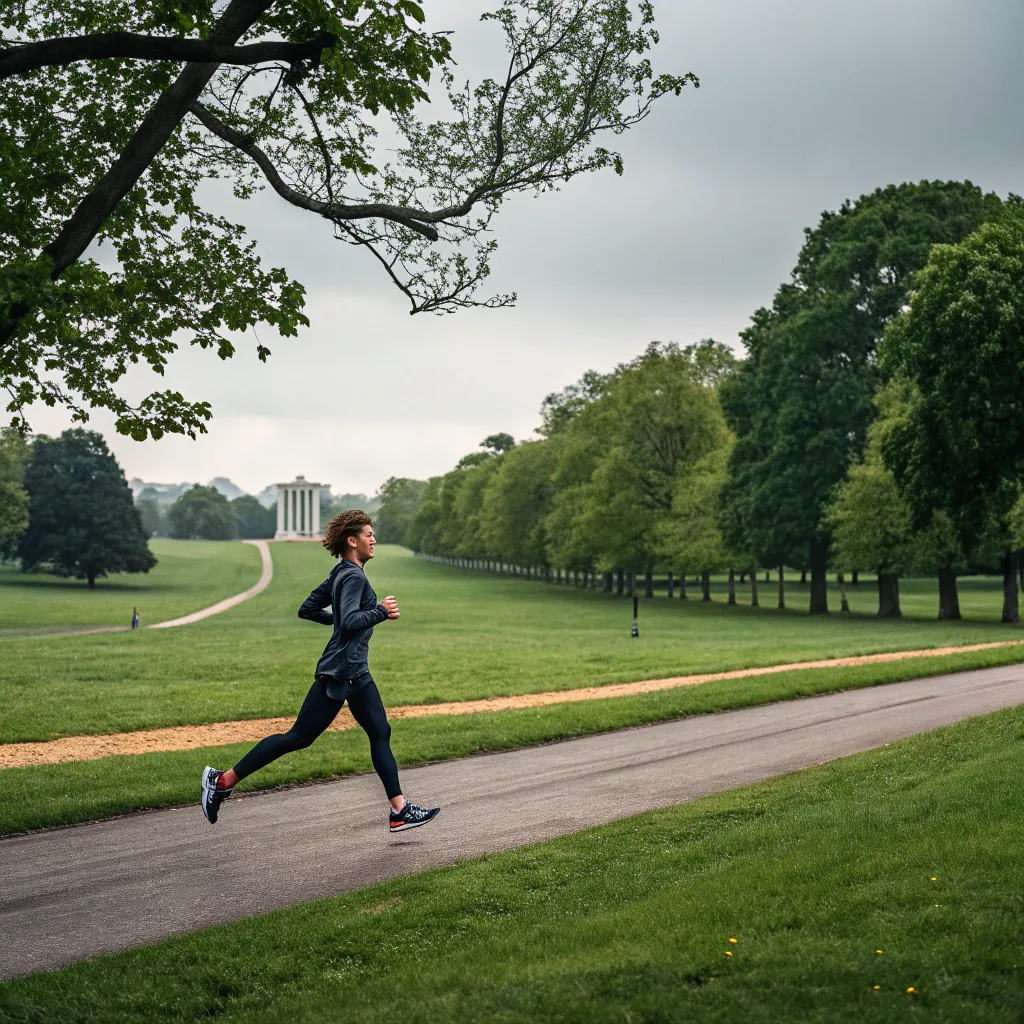 Person running in the park