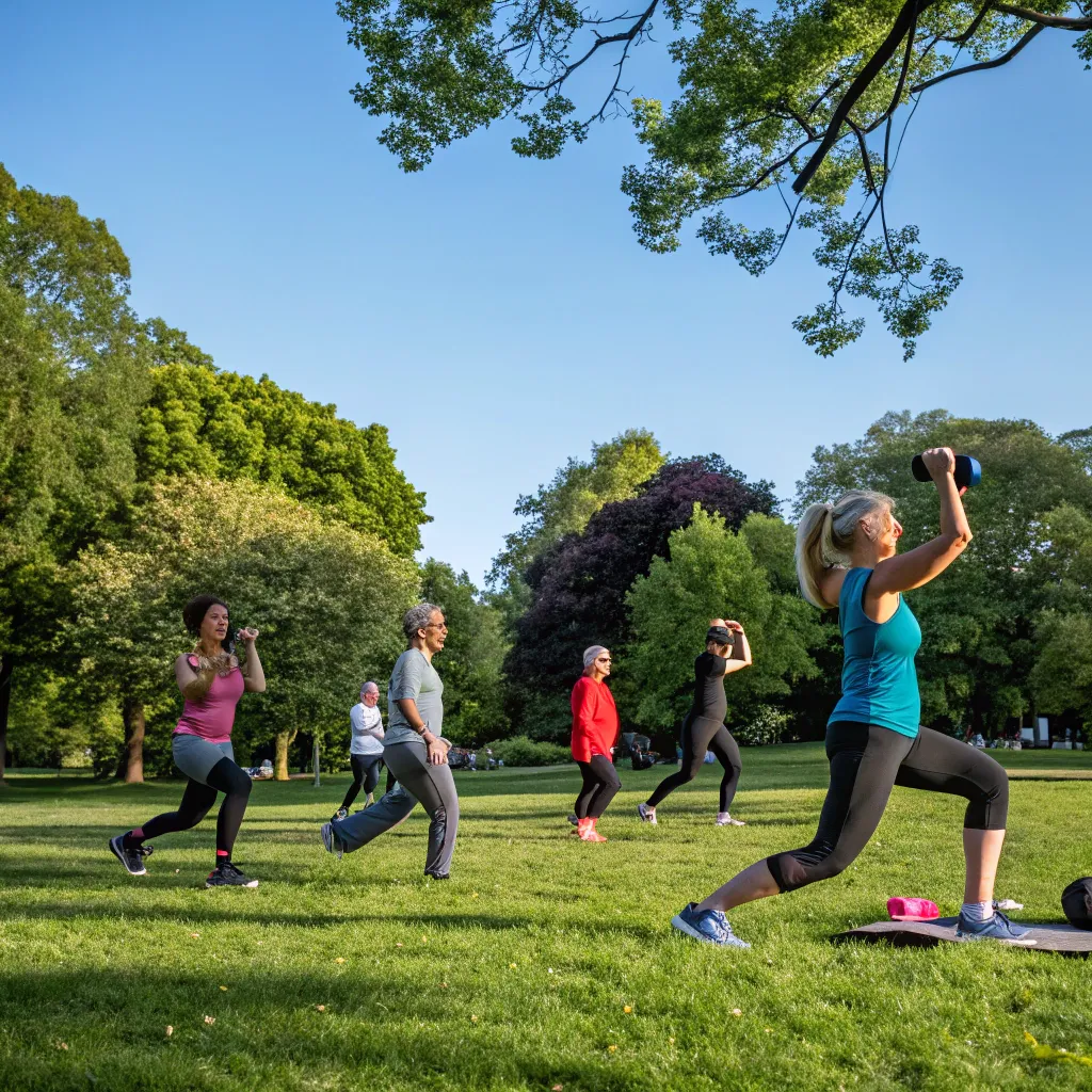 Group of people exercising