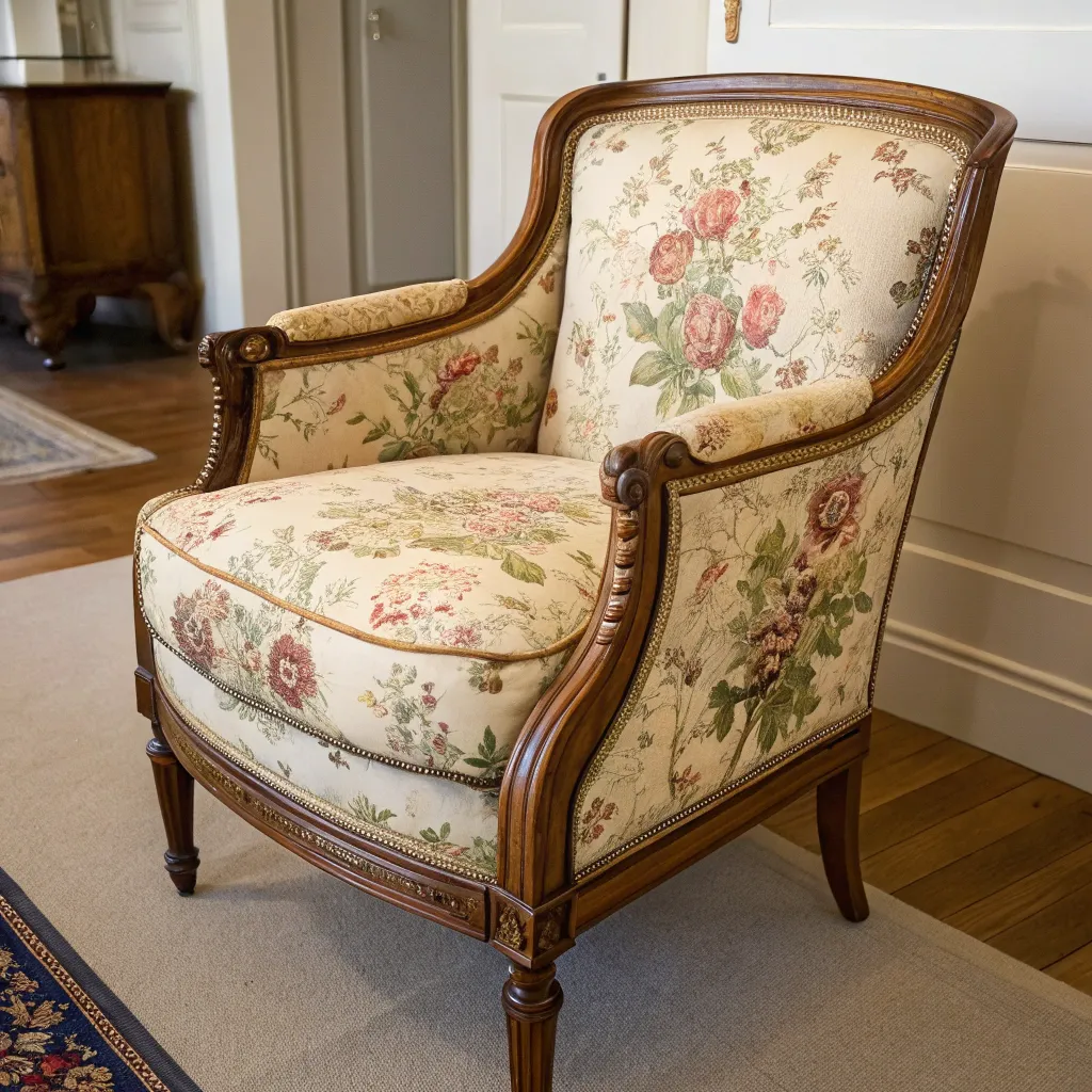 Vintage Armchair with floral upholstery